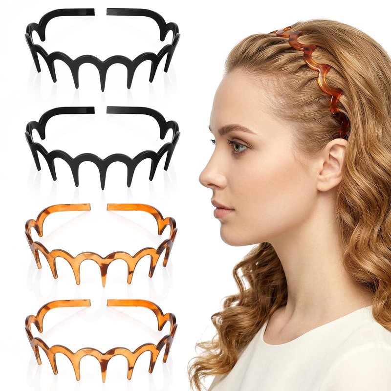 Classicseali 4PCS Headbands for Women with Teeth, Comfortable Headbands for Glasses Wearers, Headband Zigzag with Teeth Non Slip, Fashion Accessories No Interference with Glasses Sunglasses