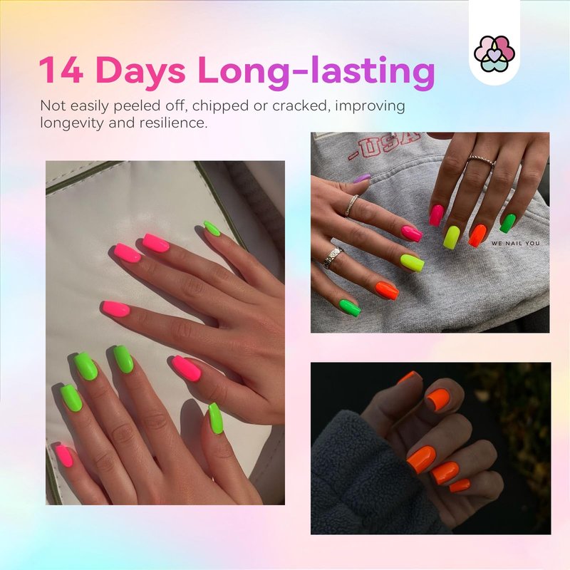 SAVILAND Neon Nail Polish Set: 12 Colors Bright Summer Nail Polish with 2Pcs Base Top Coat Hot Pink Yellow Green Quick Dry Nail Polish Kit Regular Fingernail Polish Pack for Beginner DIY Home Salon