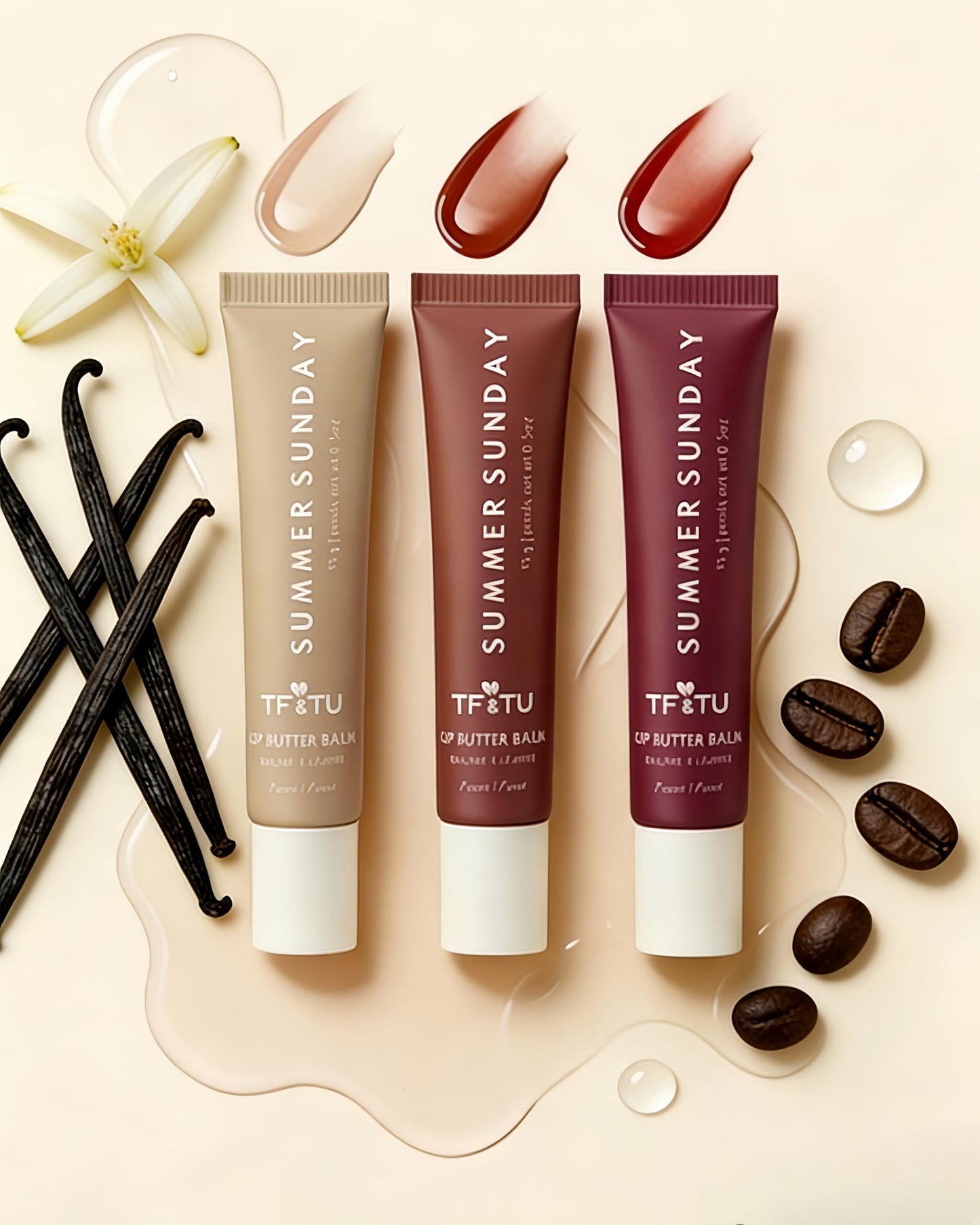 Summer Lip Balm - Ultra-Hydrating Vegan Lip Mask for Dry Lips Tinted Lip Gloss Moisturizer with Shea Butter Olive Oil Plant Waxes Instant Shine Non-Sticky Daily Lip Care 3 Packs*0.5 Fl Oz