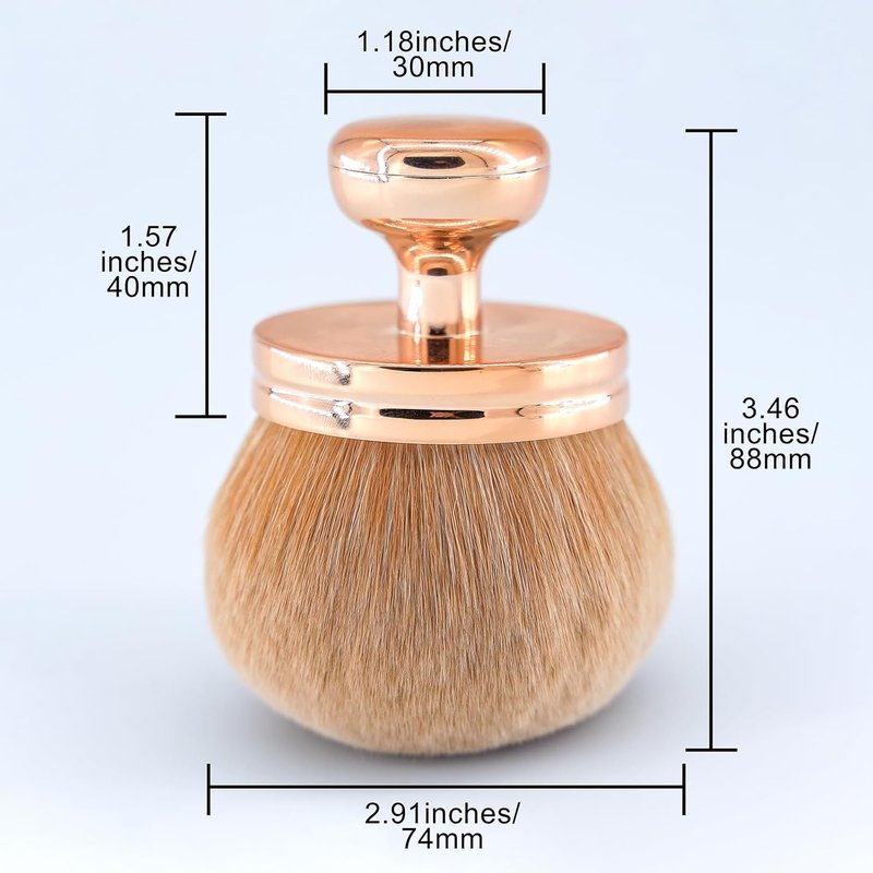 Body Makeup Brush - Extra Large Kabuki Brush for Self Tanner & Bronzer | 74mm Wide Head, Oval Design with Drawstring Bag