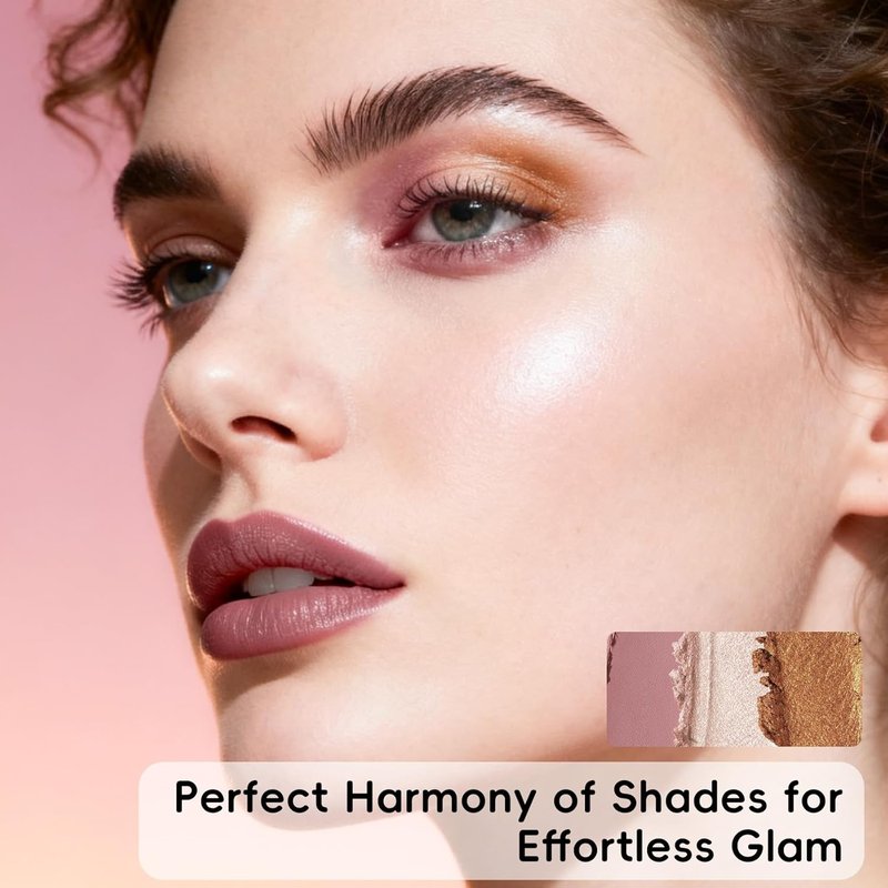 Creaglam Eyeshadow Stick 3Pcs Set, Waterproof & Crease-Proof, Easy Blendable Makeup Pencil for Beginners, Color Includes Matte Dusty Pink & Shimmer Peach & Fenugreek, 1.9g Each Stick