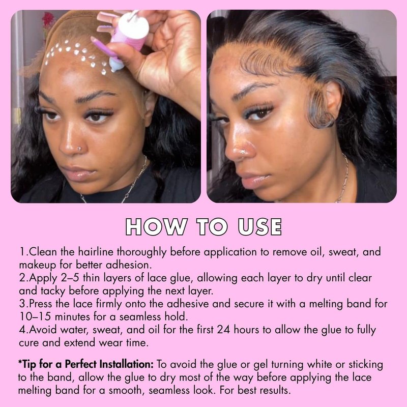 Dolahair Lace Wig Glue Kit - Waterproof Lace Front Adhesive for Wigs (Glue Kit-3pcs)