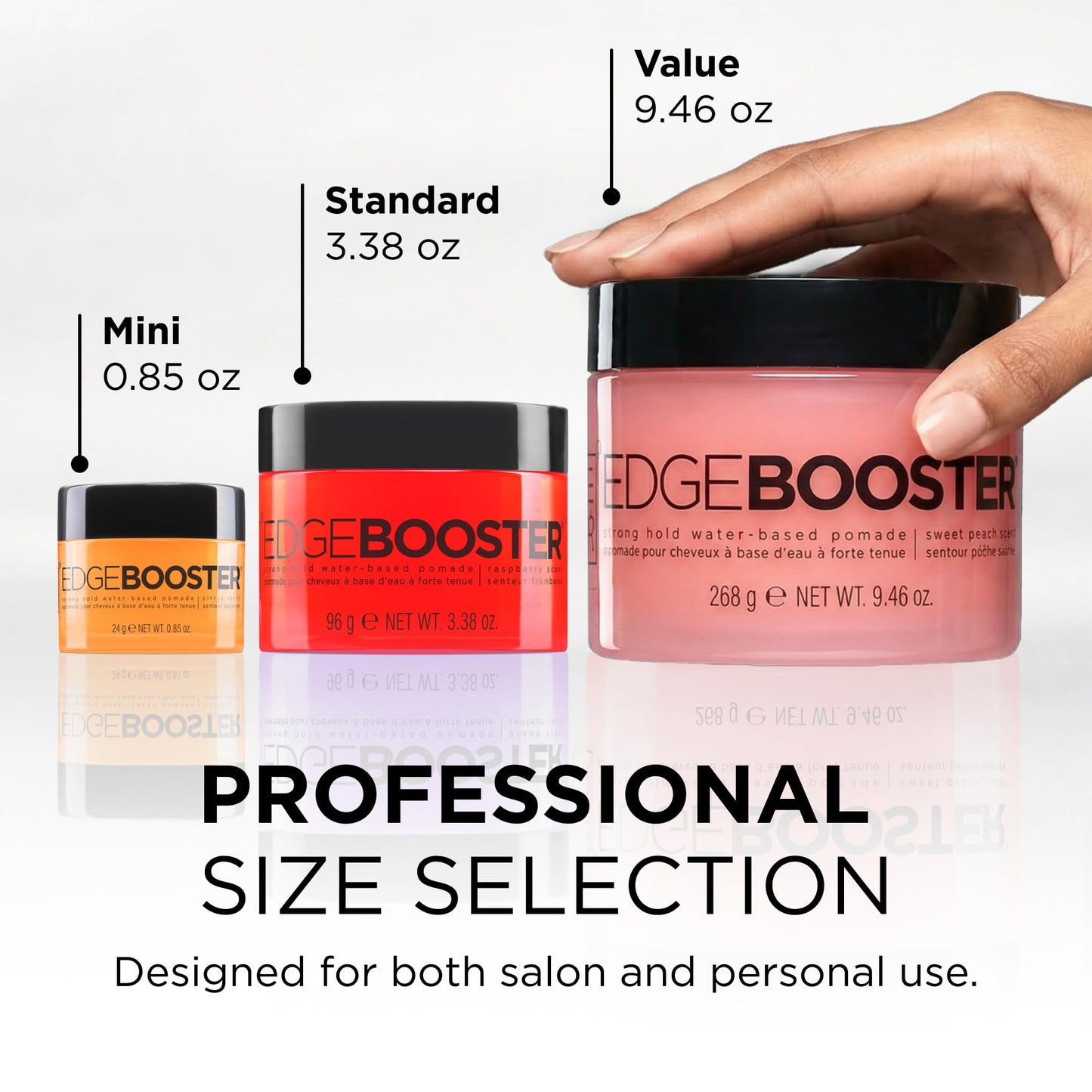 Style Factor EDGE BOOSTER Strong Hold Water-Based Pomade | Formulated with Argan Oil for Moisture & High Shine | Long Lasting Edge Control Gel | Grape, 9.46 oz
