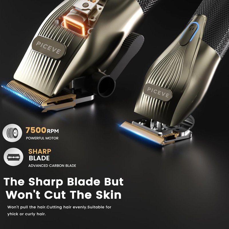 Skiennix Hair Clipper - Professional Electric Hair Cutting Set with 7500RPM Motor & LCD Display | Cordless Grooming Kit for Men