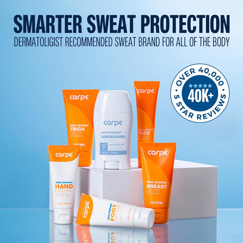 Carpe Sweat Absorbing Face Lotion for Oily Skin Control, Mattifying Face Lotion with Moisturizing Hyaluronic Acid and Squalane, Fragrance Free, 1.35 oz