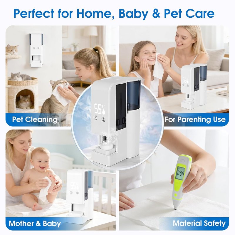 Hot Towel Dispenser,Upgraded Automatic Hot Face Towel Warmer Machine, 5s Instant Heat Facial Towel Warmer with 55°C (131°F) Voice Alert, Wall/Counter Use (100 Towels)