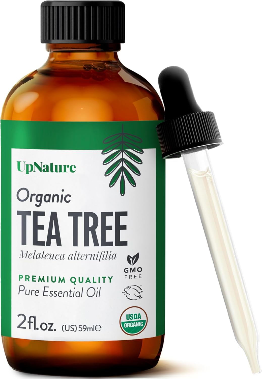 UpNature Tea Tree Oil - 100% Pure Organic Essential Oil for Skin, Hair & Scalp | 2oz