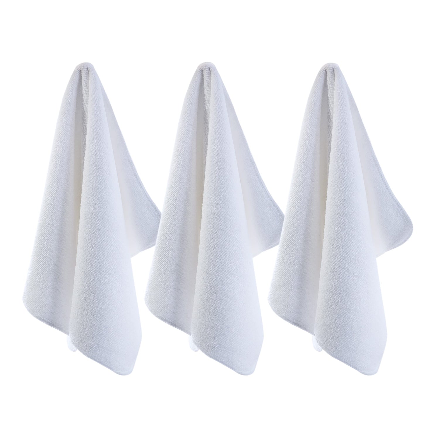 POLYTE Professional Quick Dry Lint Free Microfiber Hair Drying Salon Towel, 16 x 29 in, 12 Pack (White)