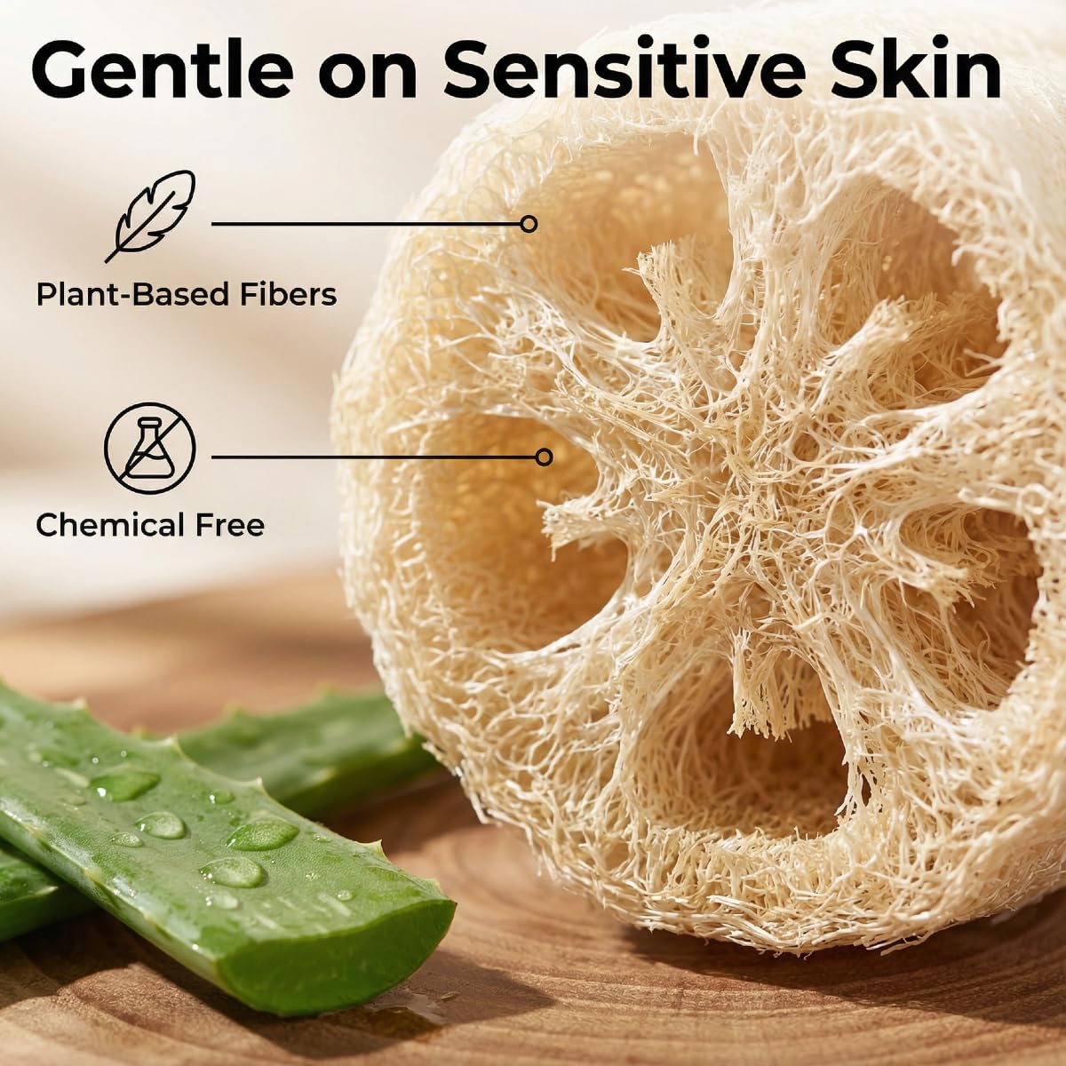 Natural Loofah Sponges 2 Pack of Organic Loofahs（Two Whole loofah） Exfoliating Scrubber Friendly 100% All Natural luffa Cleaning for Deep Clean Skin Care Bath Spa Shower Women