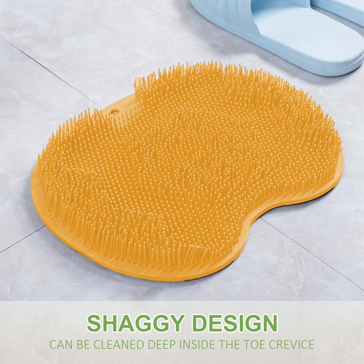 Shower Foot Scrubber Back Washer Mat, 2025 New Foot Back Cleaning Pad with Non-Slip Suction Cups, Back Exfoliating Bath Wash Pad for Women and Men (Gray)