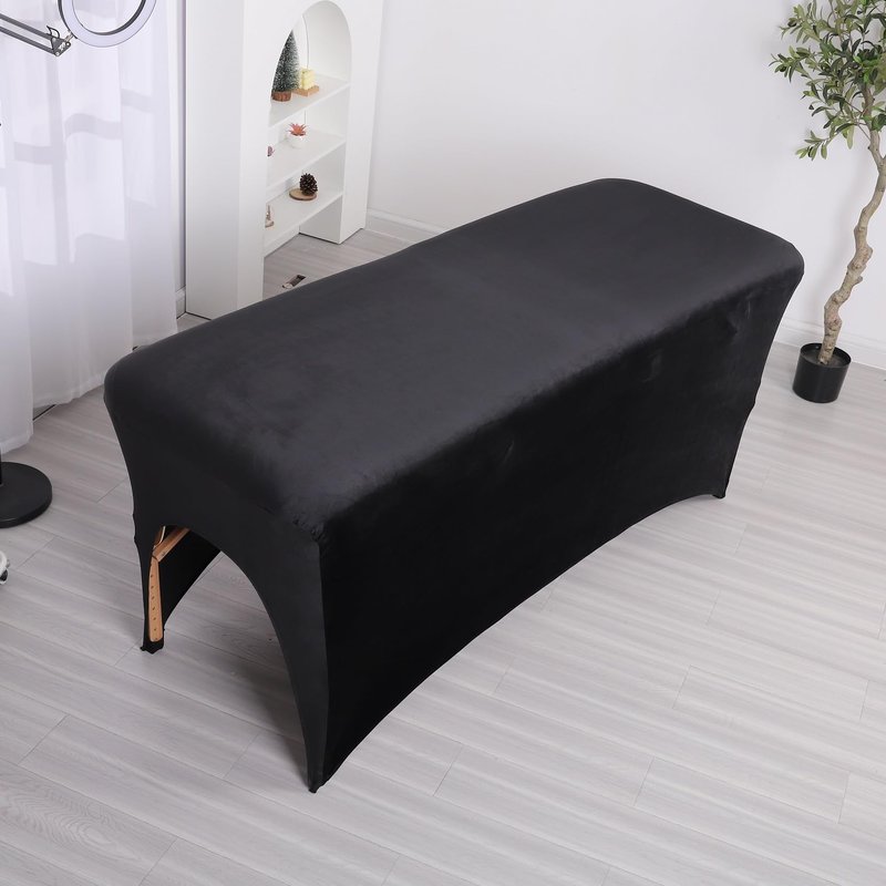 Luxurious Curved Lash Bed Topper & Bed Cover - Ergonomic Massage Table FoamTopper Wave Mattress Support The Body 30D High Density Foam with Salon Be Cover - Black