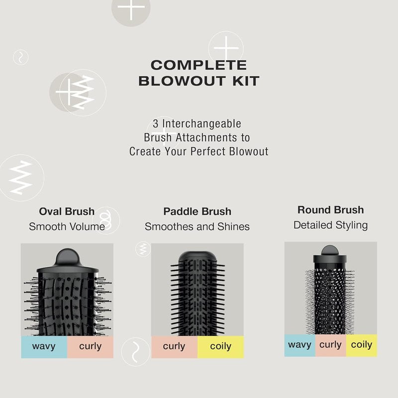 Conair 3-in-1 Blowout Kit | Curl Collective with 3 Interchangeable Brush Attachments for Perfect Hair Styling