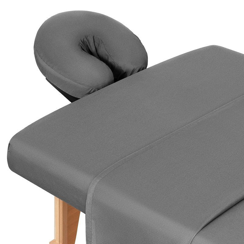 Massage Table Sheets Set - 3 Pcs Microfiber Covers | Soft, Lightweight, Stain & Wrinkle Resistant - Gray