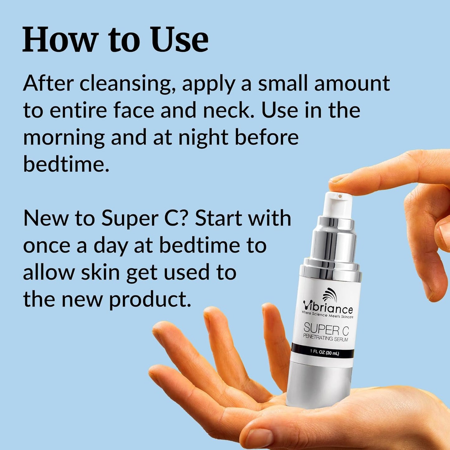 Vibriance Super C Serum for Mature Skin - All-in-One Vitamin Formula for Hydration, Firmness & Wrinkle Reduction | 1 fl oz