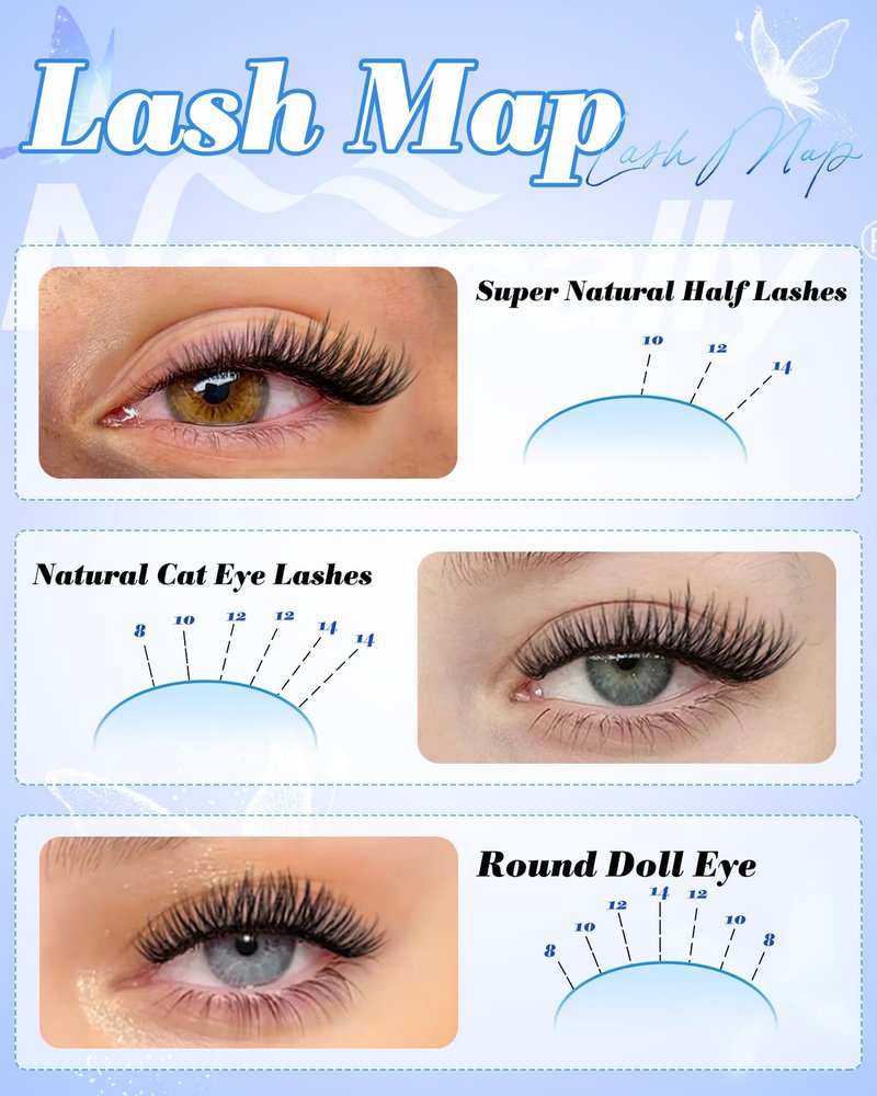 8-14MM Natural Wispy Lash Clusters Short Eyelash Clusters Soft DIY Lash Extension CD-Curly 3D Look Individual Lashes Cluster Eyelash Extensions by Newcally