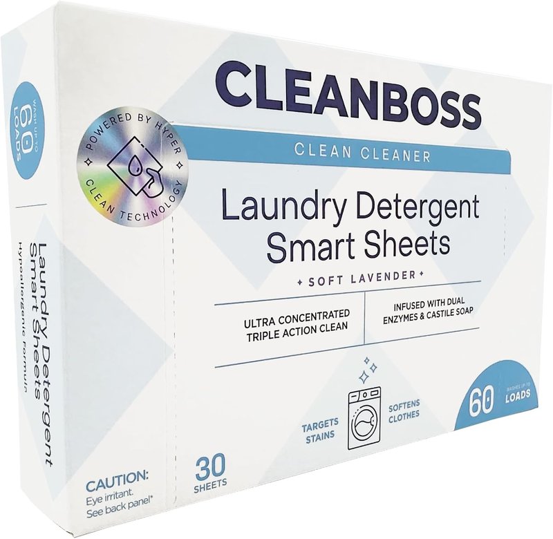 CleanBoss Laundry Detergent Smart Sheets - Eco-Friendly, Easy-To-Use | 30 Sheets