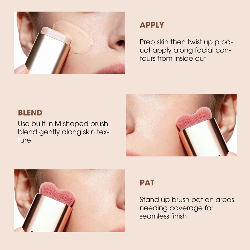 Foundation Stick, Luminous Dual-Ended Concealer Full Coverage, 2 in 1 Long-Lasting Contouring Foundation with Brush, Waterproof Korean Foundation Contour Stick Skin Friendly for Face Makeup, 01 IVORY