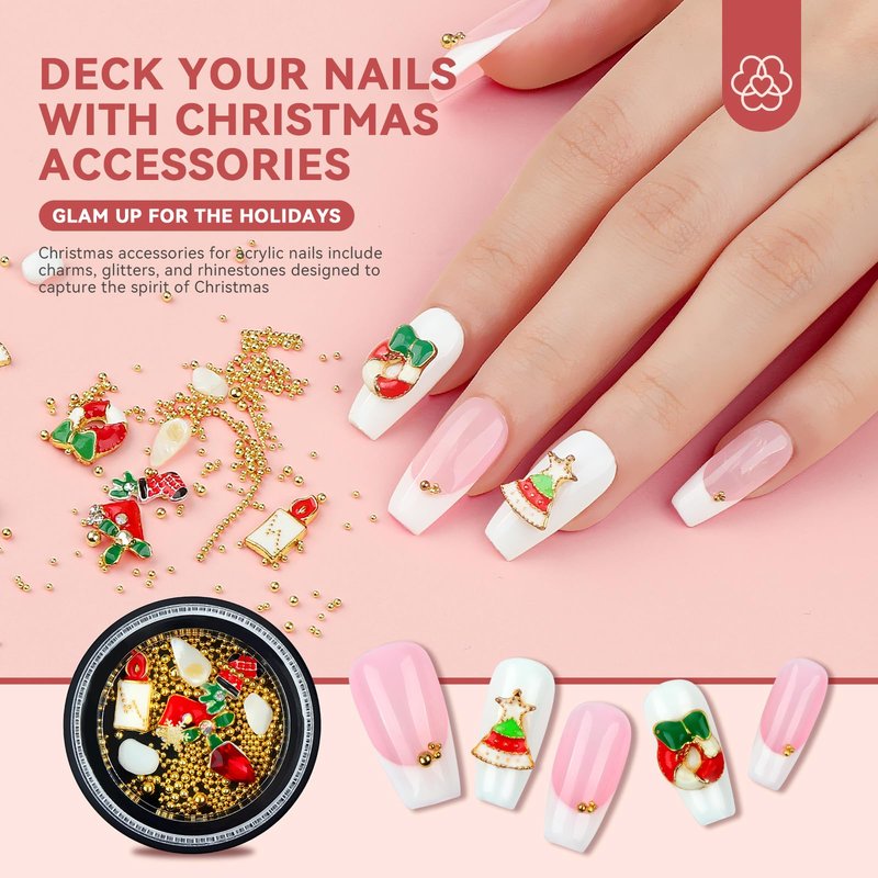 SAVILAND Acrylic Nail Kit : Christmas Nails Kit Acrylic Set EMA Monomer Brush for Long Lasting Nails DIY at Home Beginner Friendly Christmas Gift Set