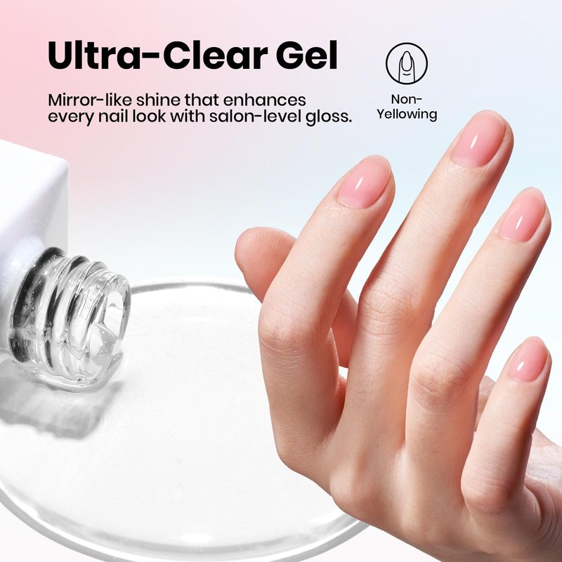 Beetles HEMA Free & TPO Free Gel Base and Top Coat Set – No Wipe Top Coat, Soak Off UV LED Gel Polish Foundation Kit for Long Lasting High Gloss Manicure
