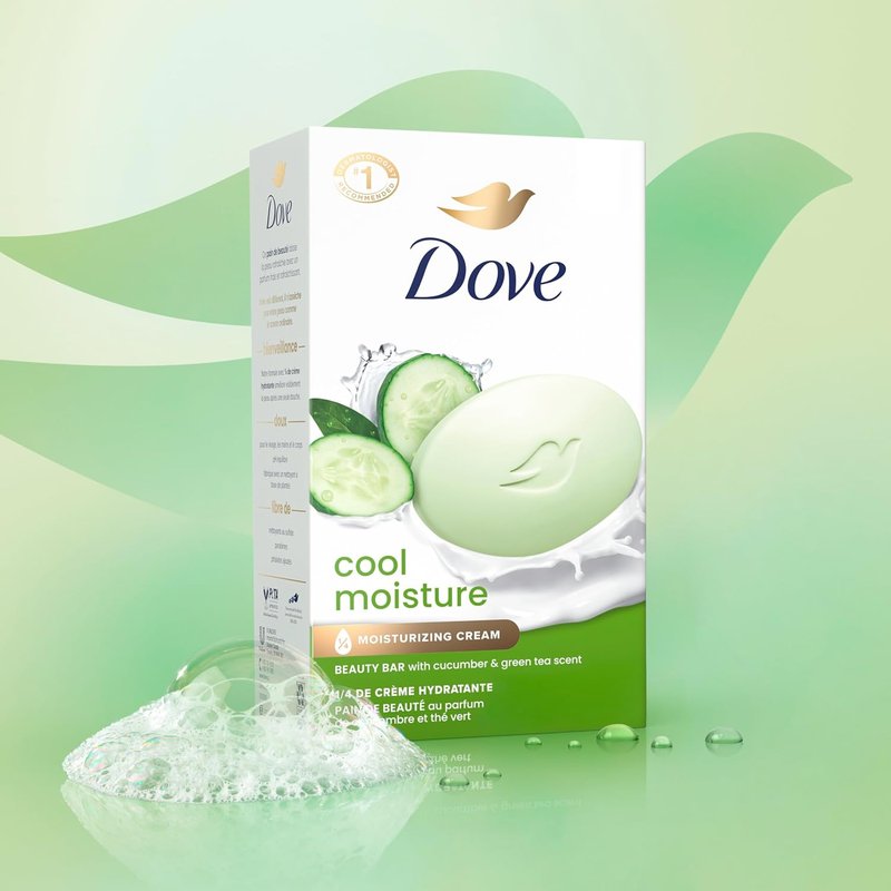 Dove Skin Care Beauty Bar - Cucumber & Green Tea | 3.75 oz, 6 Bars for Softer Skin