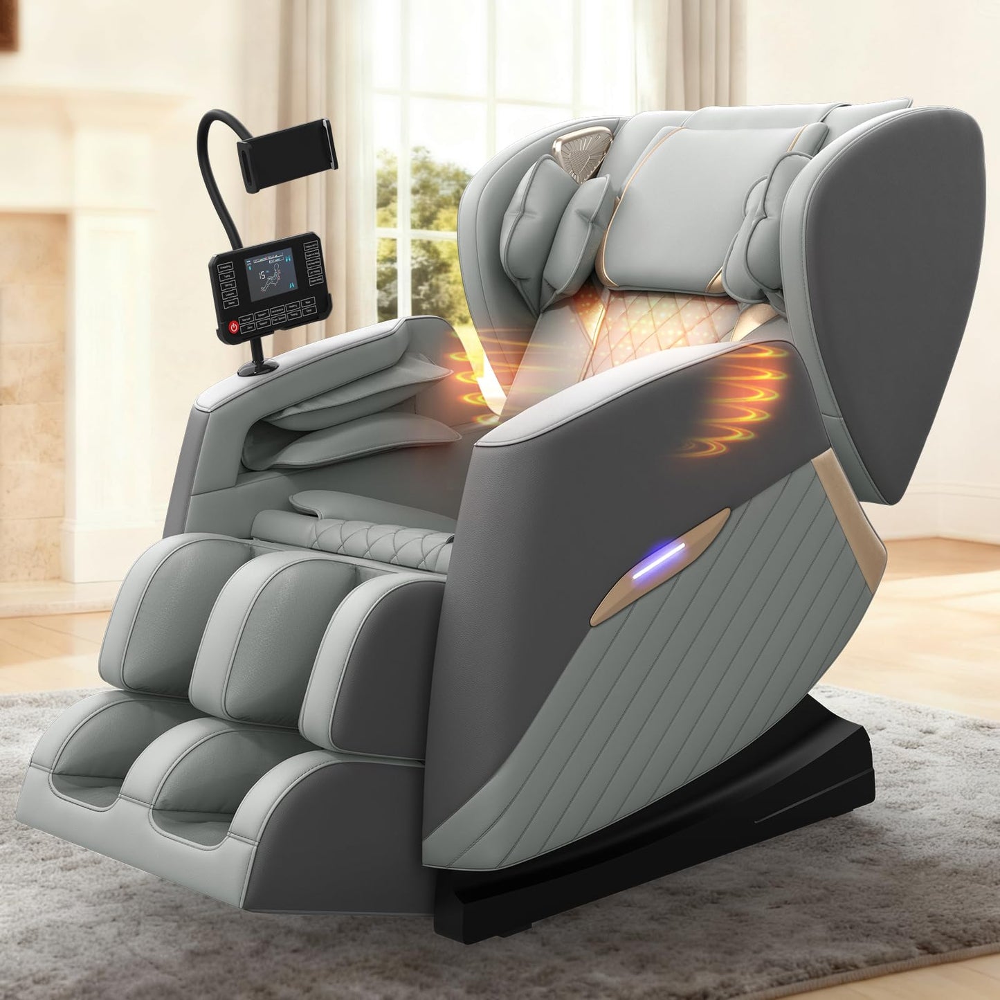 Srfzluxy Massage Chair Full Body, Zero Gravity Massage Chair with 16 Fix Rollers, Auto Massage Program, Foot and Calf Massage, Recliner Chair with Heating, Touch Screen Controller, Bluetooth Speaker