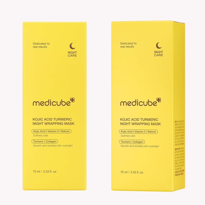 Medicube Wrapping Mask - Kojic Acid, Turmeric & Vitamin C Overnight Peel-Off Facial Mask | Brightens & Defends Against Skin Stress | 2.53 fl. oz.
