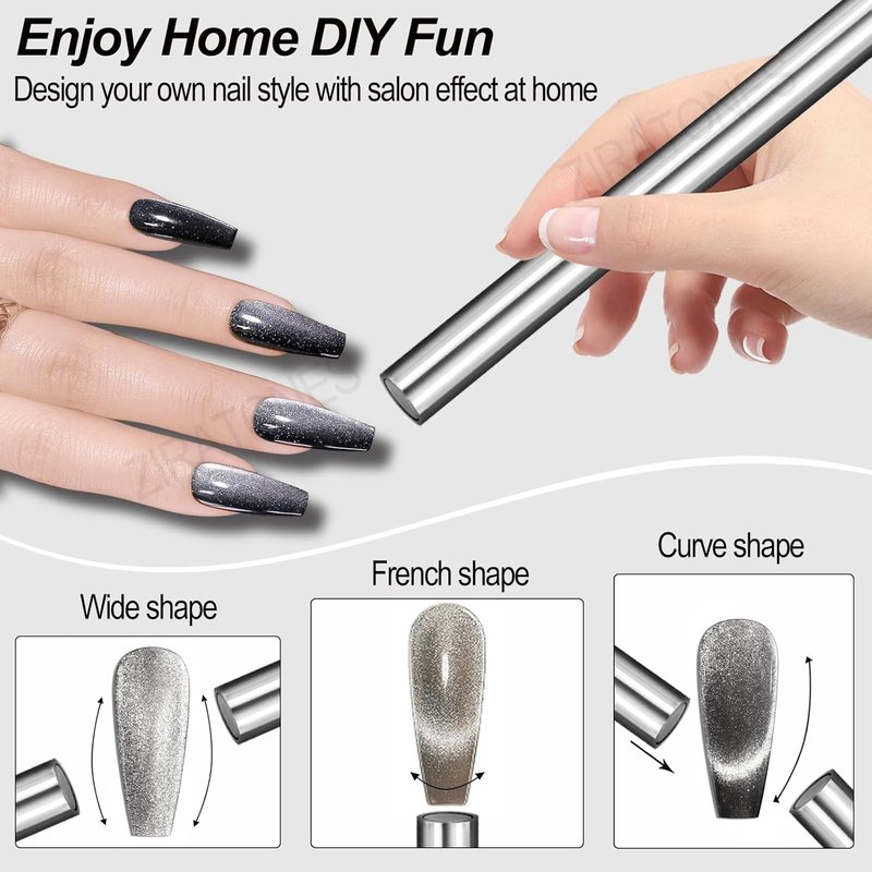 Cat Eye Nail Magnet - 5.9-Inch Double-Head Magnetic Tool for 3D Nail Art | DIY & Salon Use