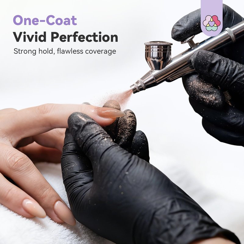 SAVILAND Dilution Free Airbrush Gel Nail Polish: Dark Nude Nail Airbrush Paint High Coverage Hema ＆ Acetone Free with Fine Mist No Clogging for Ombre French Nail Art Design Salon 20 ml