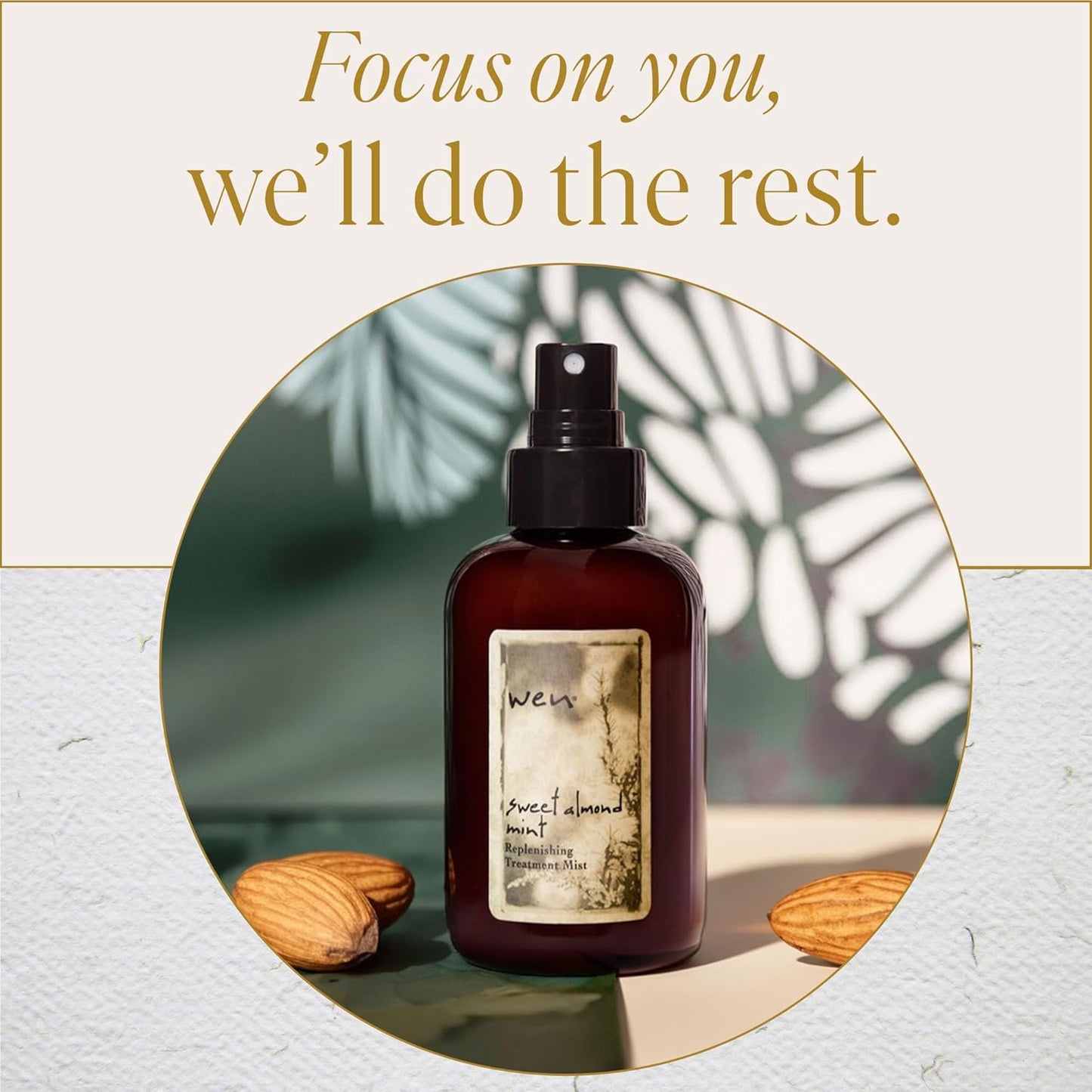 WEN Replenishing Treatment Mist - Hydrating Hair Oil Spray for Frizz Control | Sweet Almond Mint, 6 Fl Oz