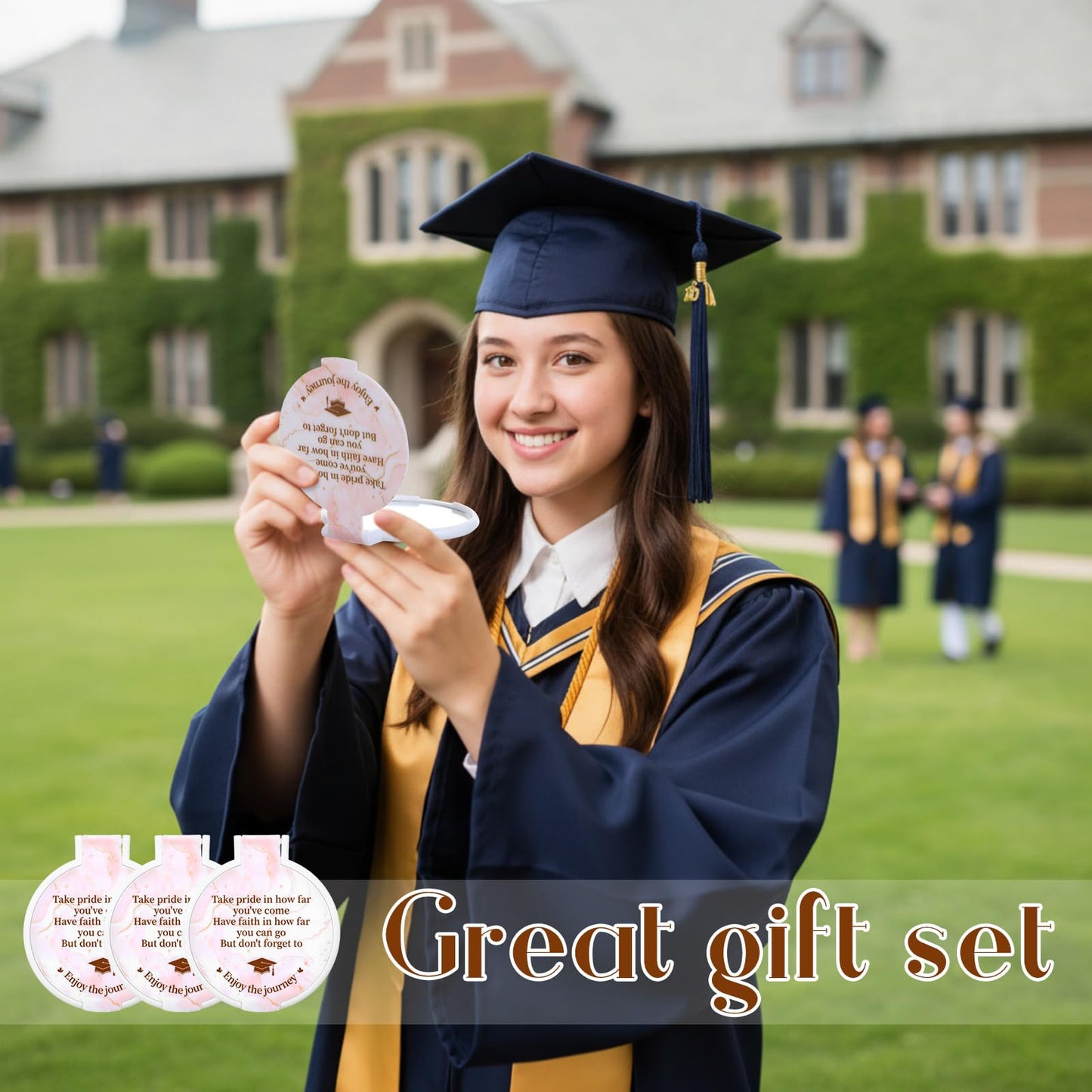 Thyle 36 Set Graduation Gifts for Women Class of 2026 Mirror Compact Bulk with Cards and Organza Bags Graduate Gift for Her Graduation Compact Mirror for Daughter College Medical High School Student