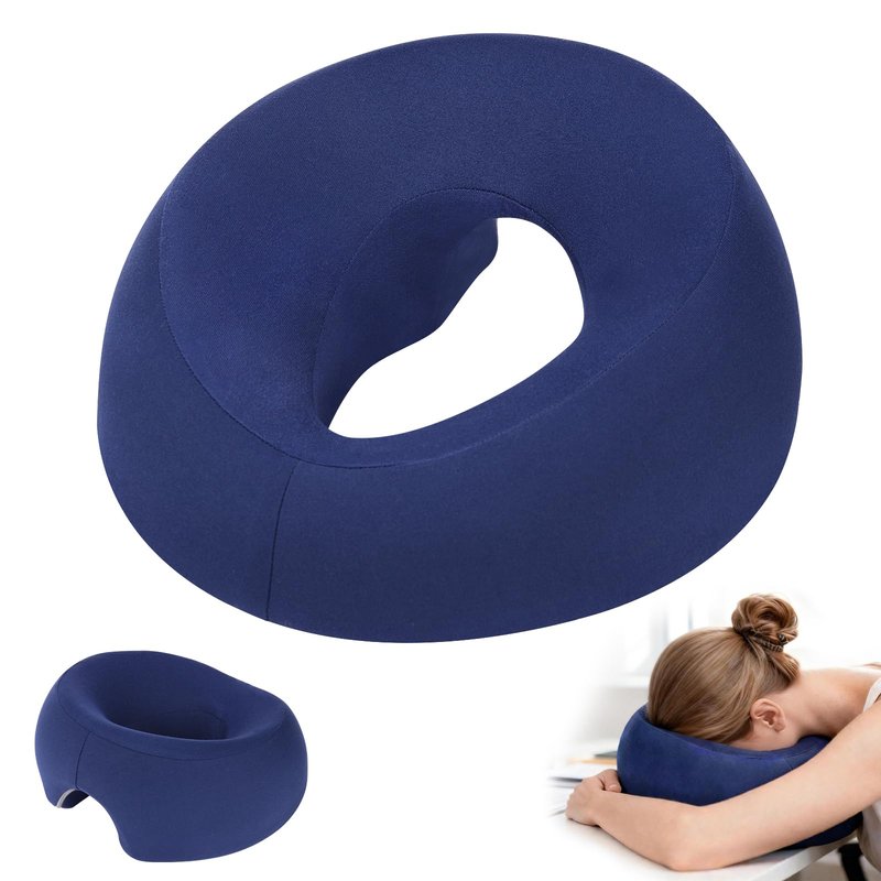 AOOSA Face Down Pillow for Massage, Massage Headrest for Bed, Face Pillow for Stomach Sleeping, BBL Pillow After Surgery Post Eye Surgery Vitrectomy Recovery, for Spa Salons Beauty Office, Dark Blue