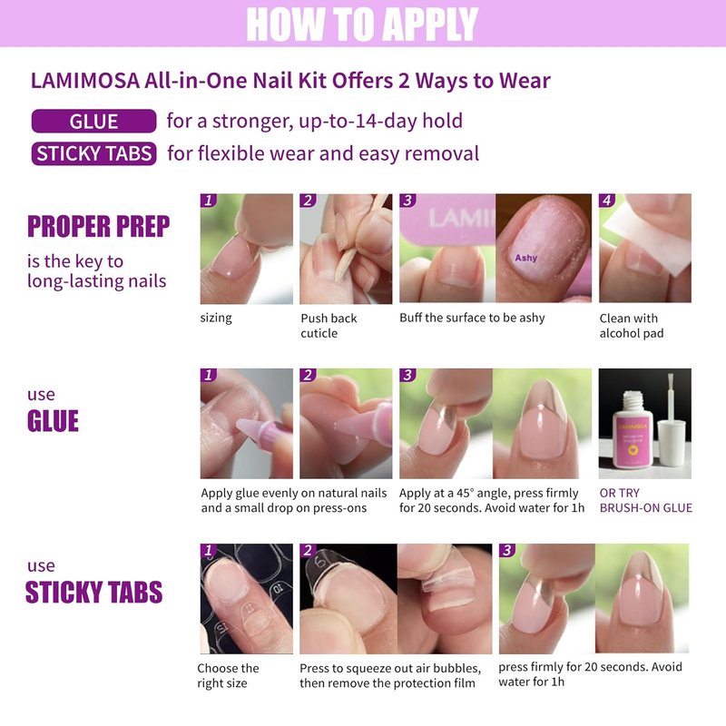 LAMIMOSA 32Pcs Press On Nails Short Square – Soft Gel Ash Gray Fake Nails in 16 Sizes, Reusable Glue on Nail kit, Solid Color Press Ons, ASH