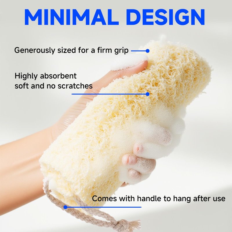 Dismok Loofah Exfoliating Body Scrubber, Natural Egyptian Loofah for Body & Face, Scratch-Free, Eco Friendly Shower Loofah for Women & Men (6-Pack)