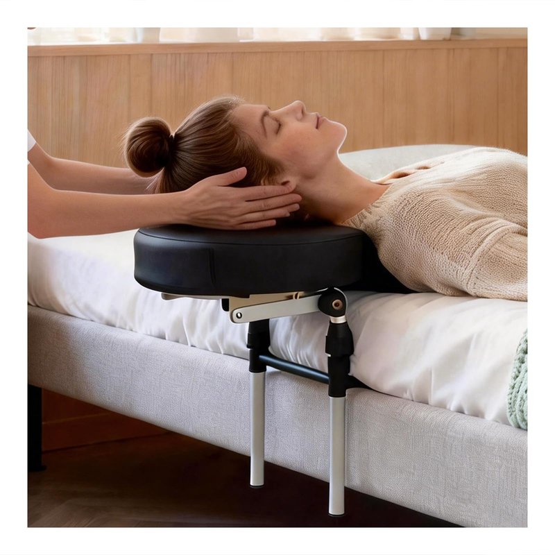 Massage Head Rest for Bed At Home Mattress,Adjustable Face Cradle Pillow for Bed,Face Down Pillow After Eye Surgery,Portable Massage Pillow Face Cradle for Masseur Couple (Black,Adjustable 6-17 in)