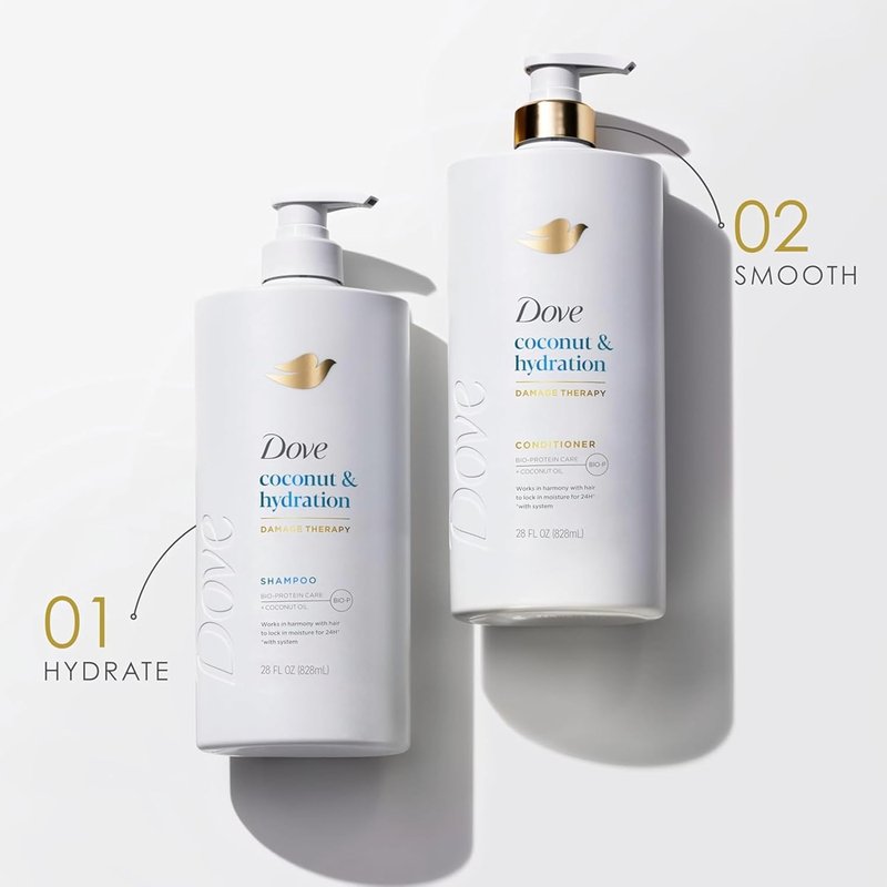 Dove Conditioner - Coconut Hydration for Dry Hair | Bio-Protein Care, 28 Fl Oz