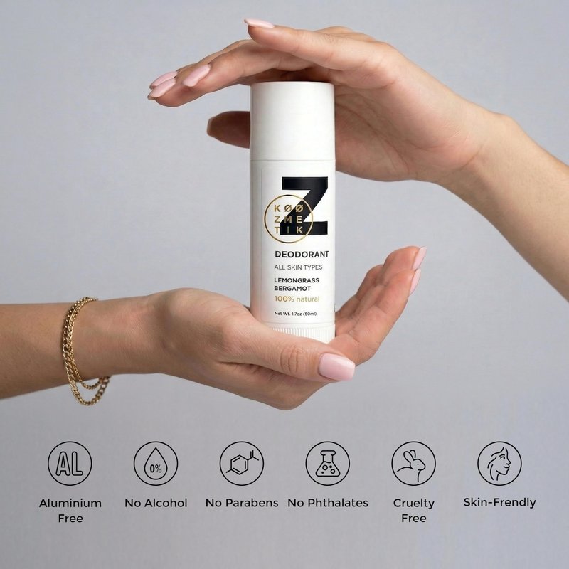 100% Natural Deodorant for Everyday | Aluminum Free | Chemical Free | Long-Lasting Odor Protection | Lemongrass & Bergamot for Daily Freshness | Cruelty-Free | Z KØØZMETIK 1.7oz