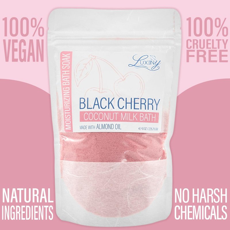 Luxiny Coconut Milk Bath Soak – Vegan Fizzy Bath Powder with Almond Oil, 8oz