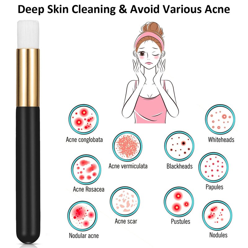 30 Pieces Lash Brushes for Cleaning Lash Shampoo Brushes for Eyelash with Container Blackhead Removing Nose Pore Deep Cleaning(4 Inch,Black)