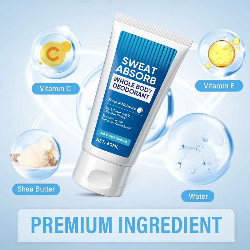 Face Antiperspirant，Antiperspirant for Men & Women, Sweat Absorbing Lotion-Fast-Absorbing，Long-Lasting Sweat Control, 60ml
