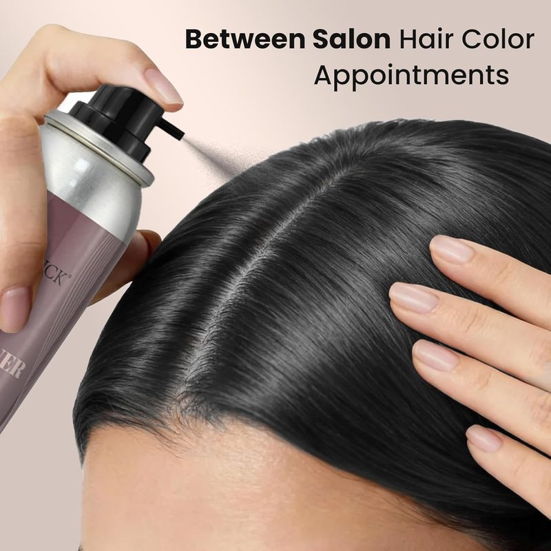 Root Touch Up Hair Color Spray - Temporary Gray Coverage | Ammonia-Free, Quick Drying, Water-Resistant, Black