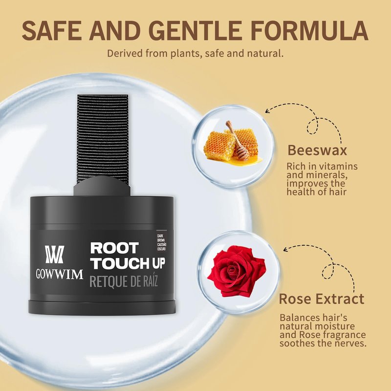 gowwim Hairline Powder(Dark Brown) Hair Root Dye, Instantly Hair Color Shadow Cover Gray Hair Root, Hair Touch-Up, Thin Hair Powder 4 g