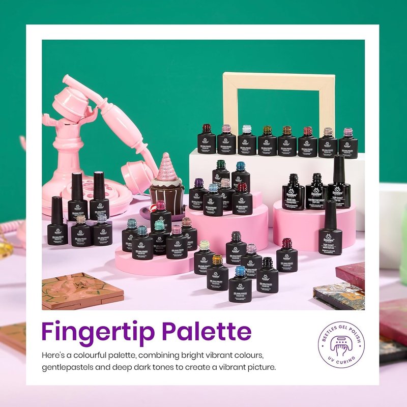 Beetles Summer Gel Polish Set - 32 Vibrant Colors with Base & Top Coat | Perfect Nail Art Gift for Women