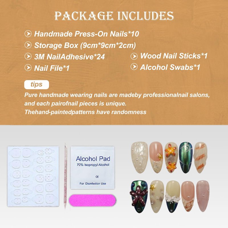 Handmade Press On Nails – Short Almond False Nails for Women, Reusable Acrylic White French Tip with Pearl & 3D Flowers Design – Salon Quality Fake Nails (M-10PCS）