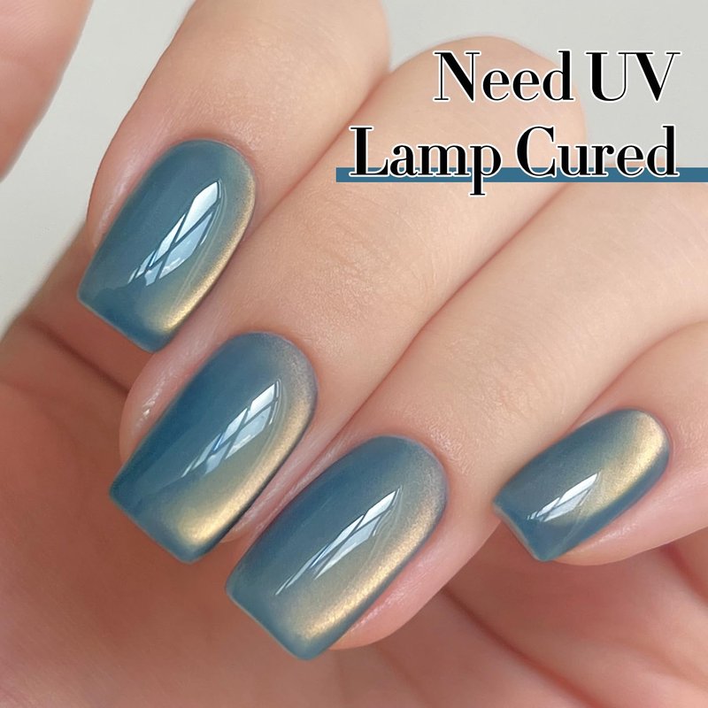 Skiennix Cat Eye Gel Polish - 15ML Ice Glass with Holographic Glitter | Translucent Sky Teal Color