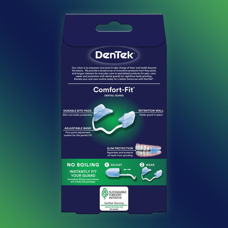 DenTek Comfort-Fit Dental Guard, Mouth Guard for Grinding Teeth at Night, Pack of 2 Guards & 1 Storage Case