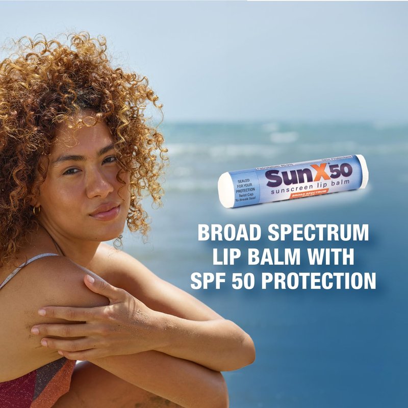 CoreTex Sun X 50 Lip Balm SPF 50 - Broad Spectrum UVA/UVB Protection | Water Resistant, Paraben-Free - 24 Pack