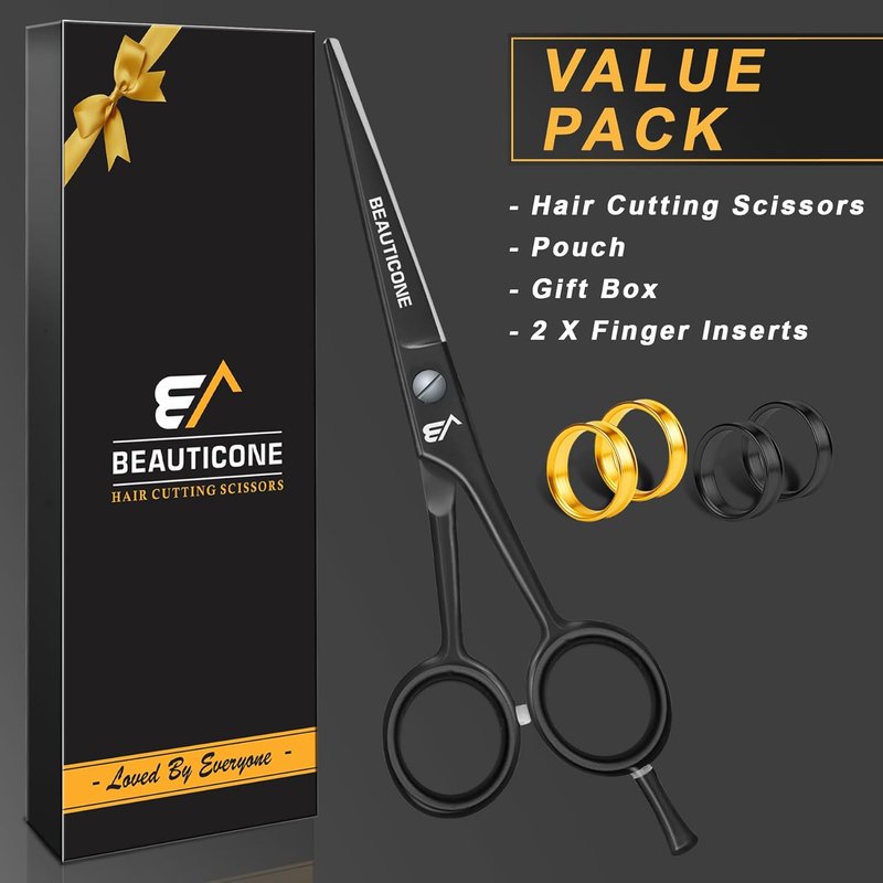 Hair Cutting Scissors - Professional Barber-Grade 6.5" Shears with Serrated & Razor Edge | Ultra Lightweight, Matte Finish