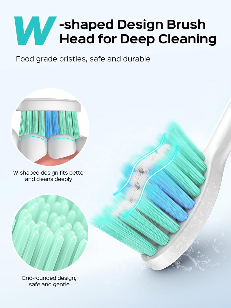 COSLUS Sonic Electric Toothbrush for Kids & Adults C40(DY-108Pro): 47000 VPM for Deep Cleaning with Travel Case - 5 Modes for Sensitive Teeth & Braces, Wireless Charging, 6 Brush Heads, Pink (1PC)