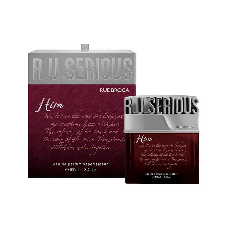 Rue Broca R U Serious Him Eau de Parfum Spray - 3.4 Fl. Oz | Aromatic & Fresh Masculine Fragrance