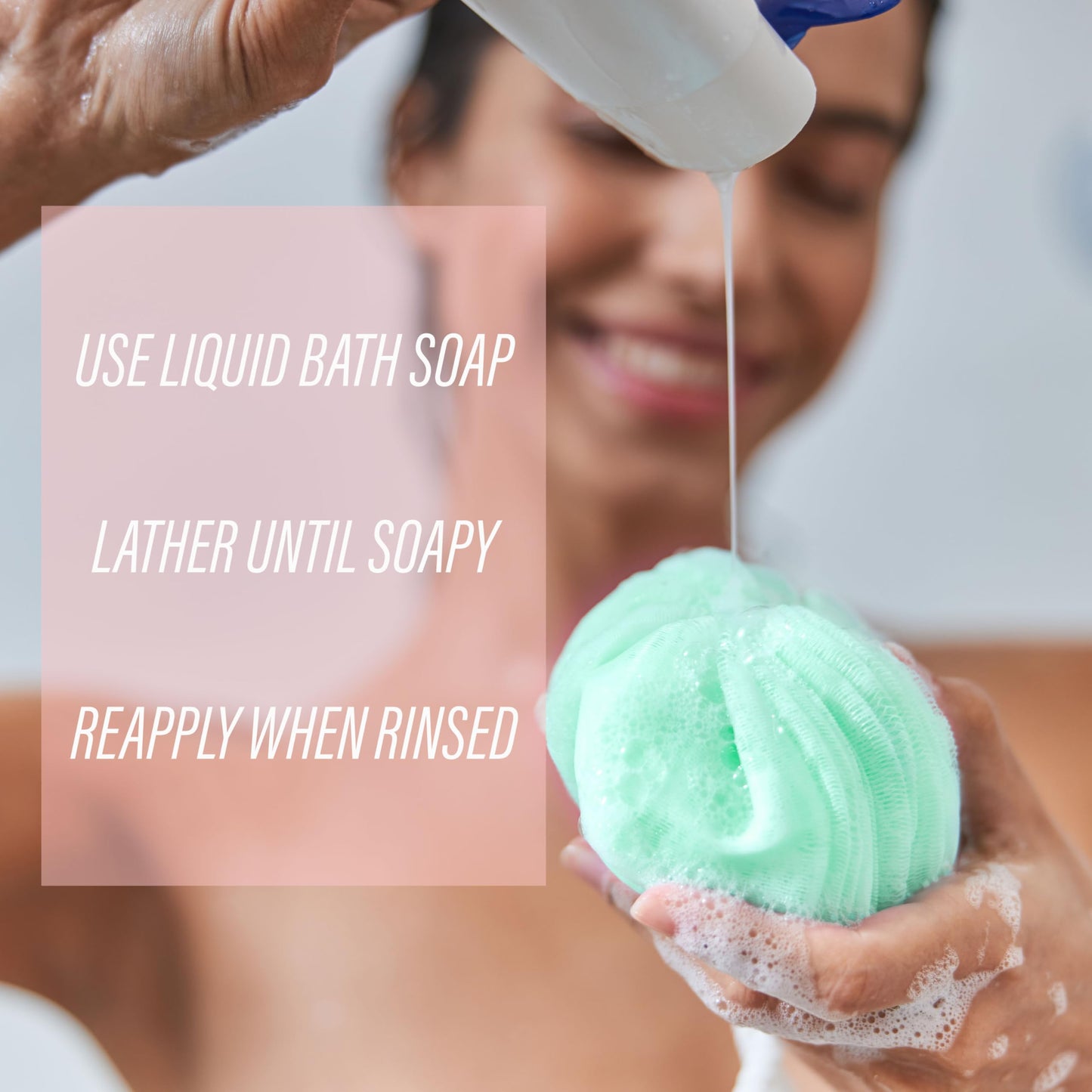 3pc Long Handle Loofah Set – Shower Scrubber Stick with Hanging Loop | Exfoliating Body Scrubber Value Pack | Deep Cleansing Bath Loofah for Smooth Skin – Women & Men – Easy